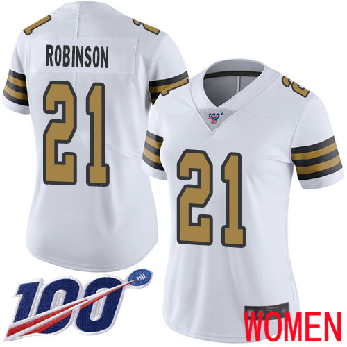 New Orleans Saints Limited White Women Patrick Robinson Jersey NFL Football #21 100th Season Rush Vapor Untouchable Jersey->women nfl jersey->Women Jersey